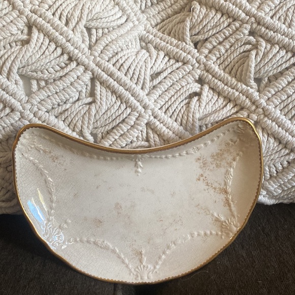 VINTAGE BOHO CRESCENT MOON HANDCRAFTED JEWELRY TRAY TRINKET DISH MISC